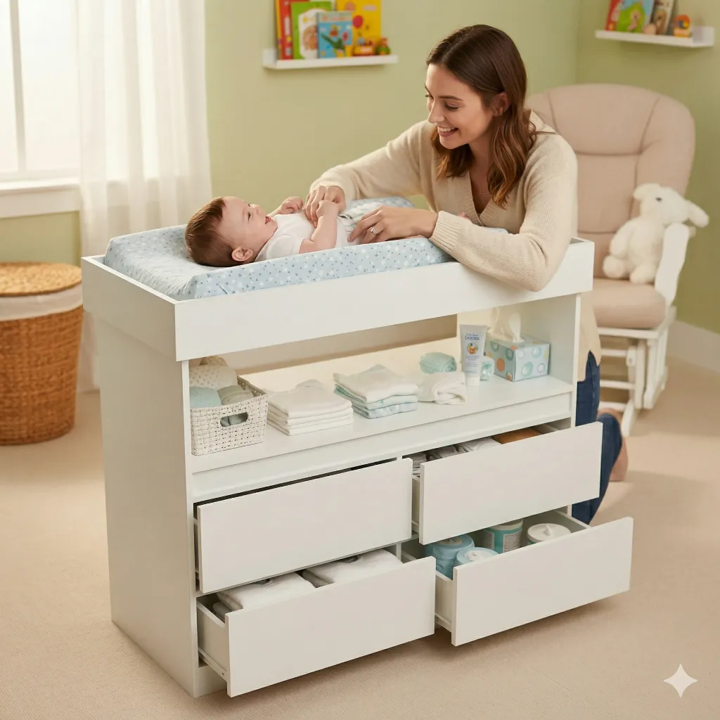 Mueble Cambiador Para Bebe Cajonera Organizador Pañales Inden (2).webp
