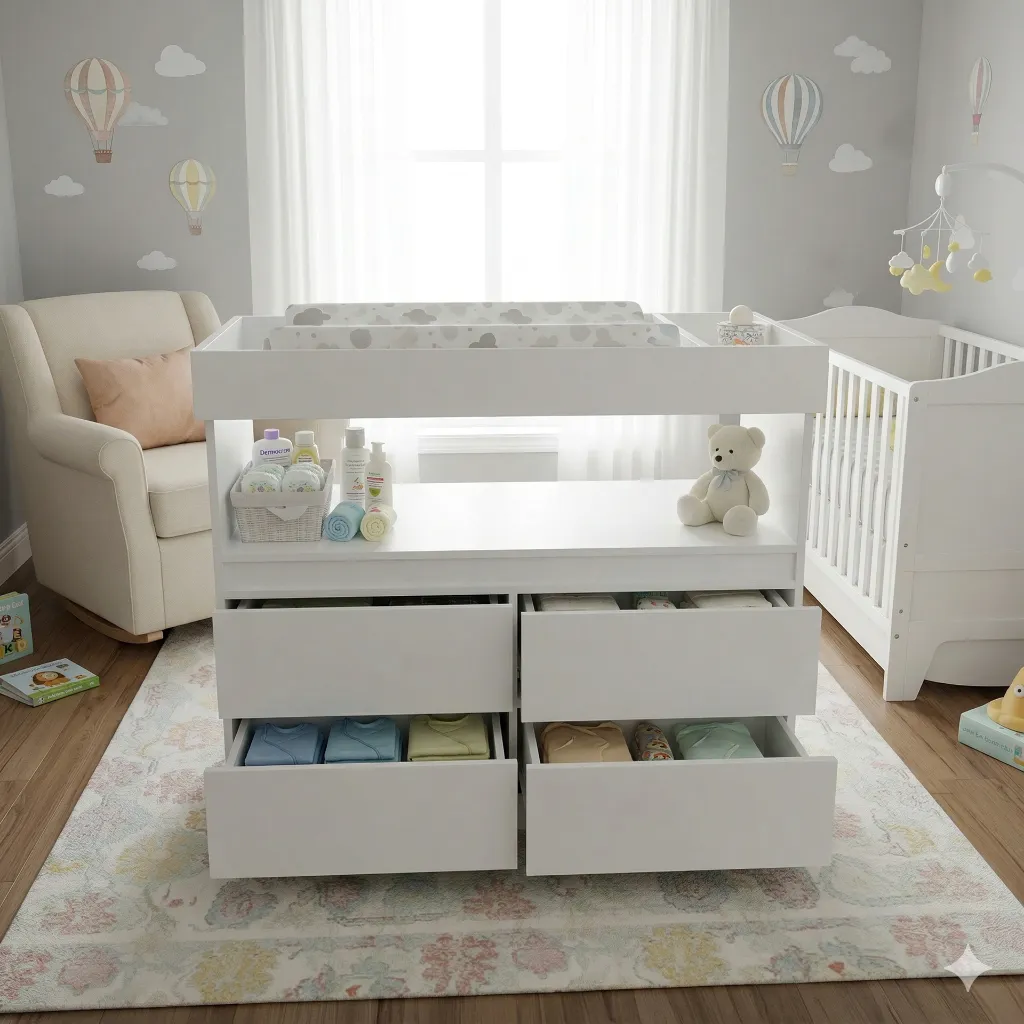 Mueble Cambiador Para Bebe Cajonera Organizador Pañales Inden (5).webp
