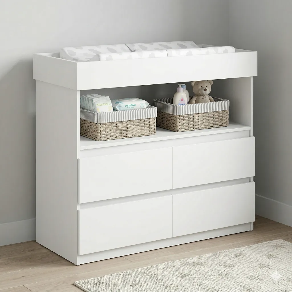 Mueble Cambiador Para Bebe Cajonera Organizador Pañales Inden (6).webp